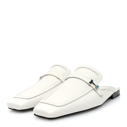 Hermes Calfskin Womens Groupie Mules 39 White 2 of 9