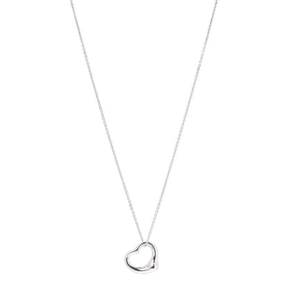 Tiffany Sterling Silver 16mm Elsa Peretti Open Heart Pendant Necklace 1 of 7