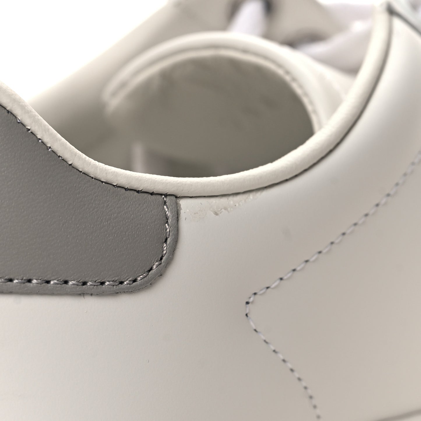 Calfskin Interlocking G Perforated Womens Ace Sneakers 36 White Grey Sky