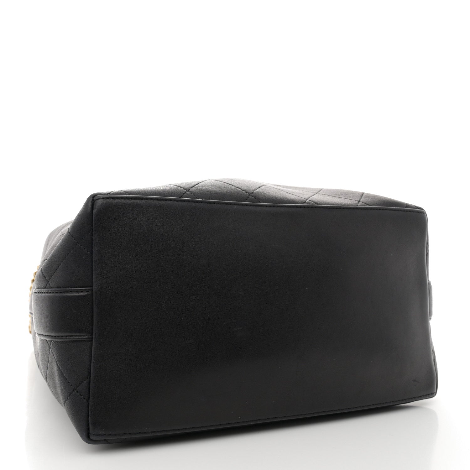 Chanel Calfskin Quilted Small On My Shoulder Drawstring Bag Black 4 of 13