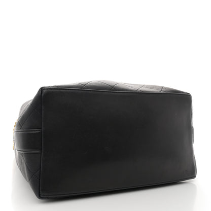Chanel Calfskin Quilted Small On My Shoulder Drawstring Bag Black 4 of 13