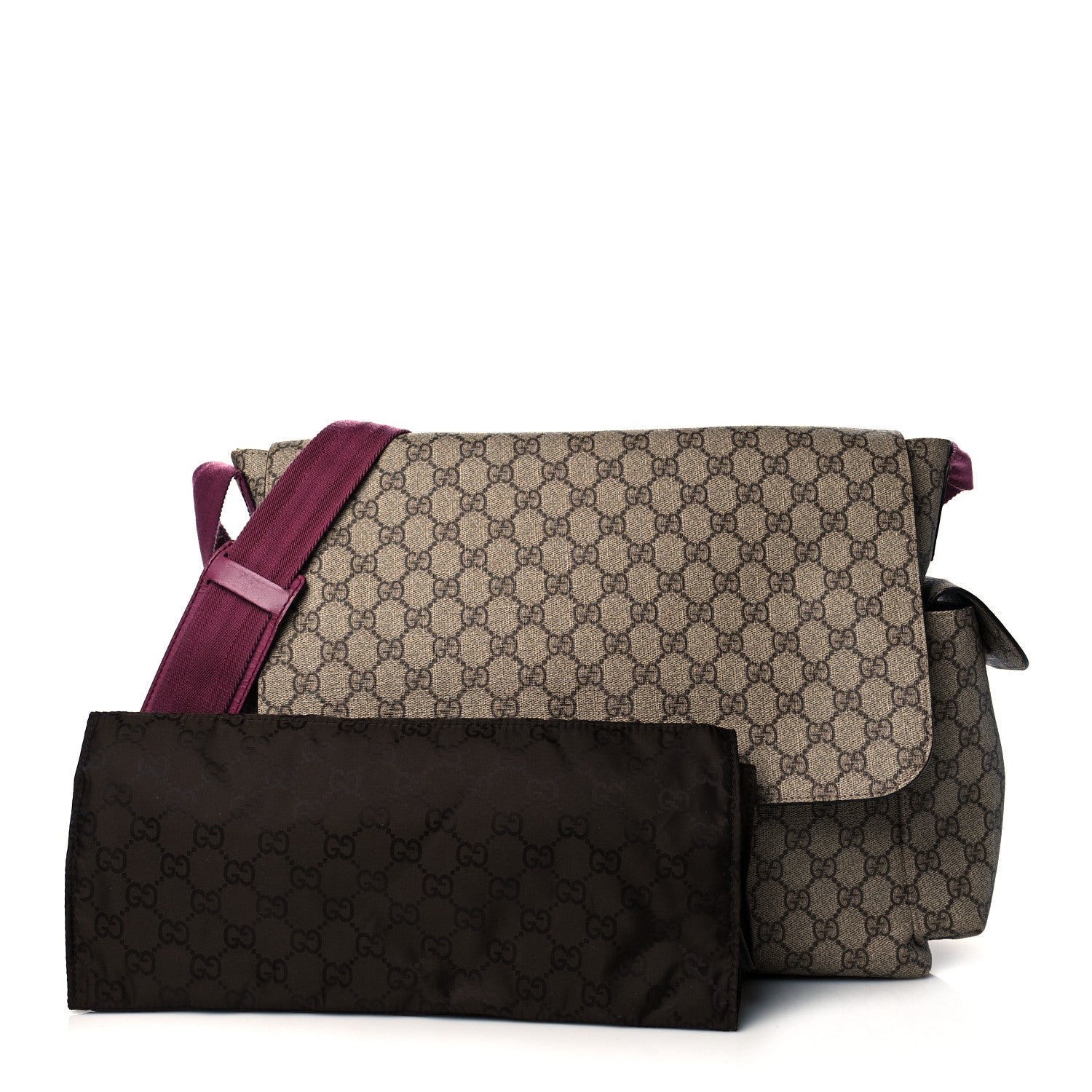 Gucci GG Plus Monogram Messenger Diaper Bag Fuchsia 1 of 12
