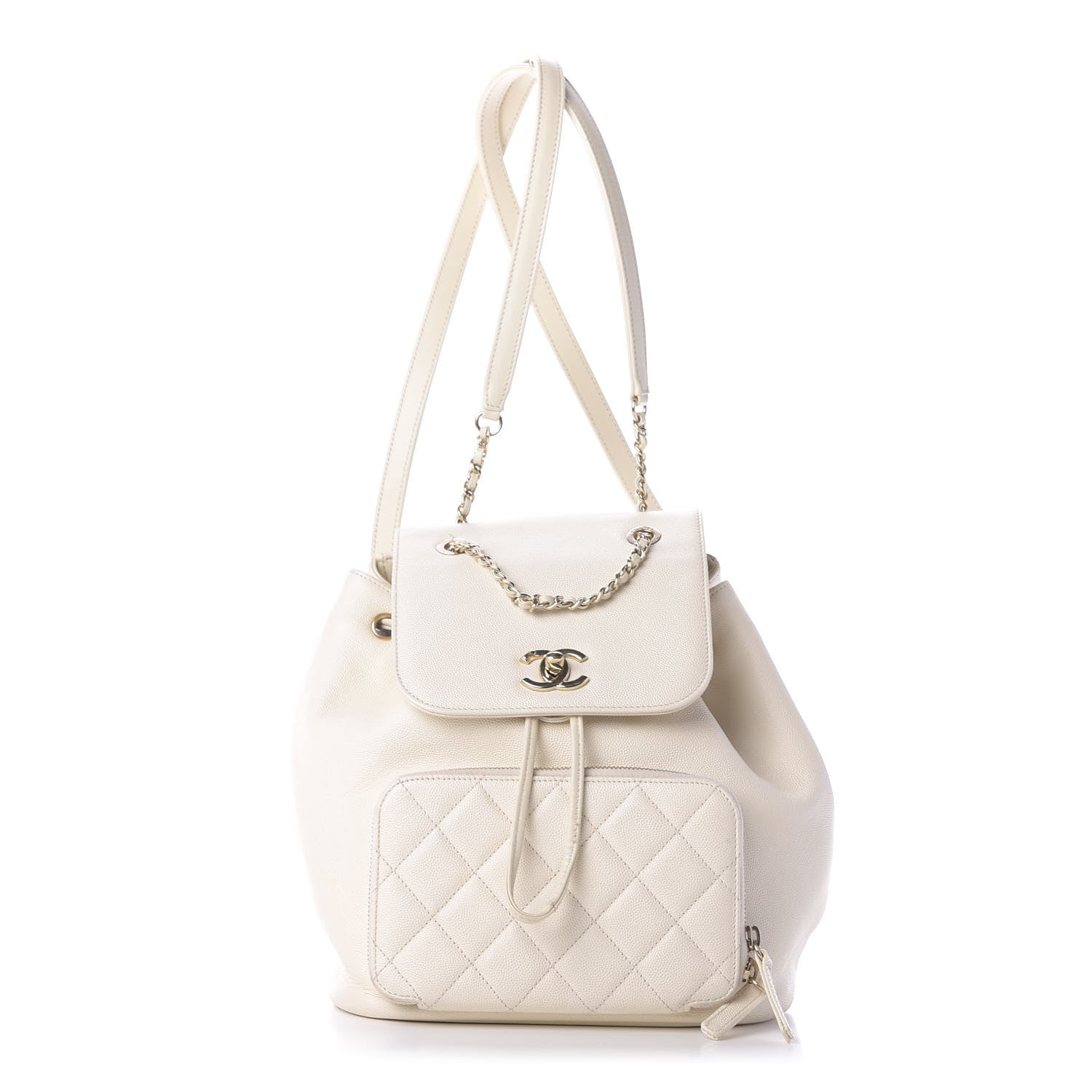 Chanel Caviar Quilted Business Affinity Backpack White 1 of 10