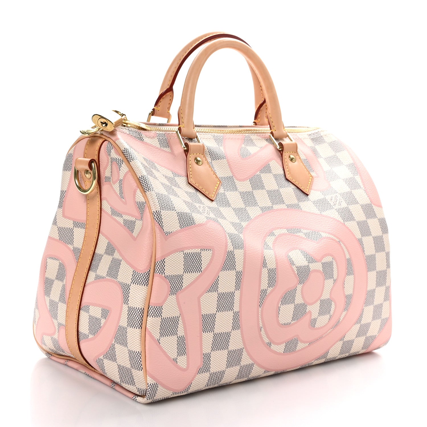 Louis Vuitton Damier Azur Tahitienne Speedy Bandouliere 30 Rose Ballerine 3 of 12