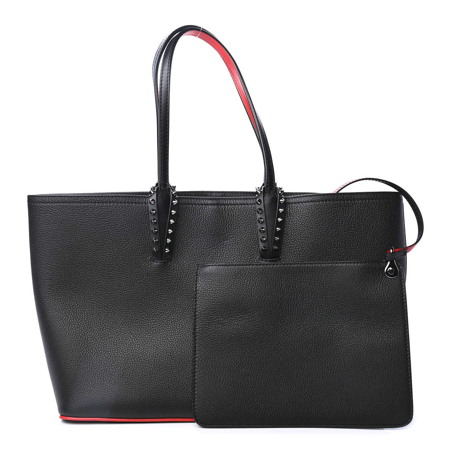 Christian Louboutin Calfskin Spikes Small East West Cabata Tote Black 1 of 4