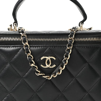 Chanel Lambskin Quilted Small Top Handle Vanity Case With Chain Black 8 of 10