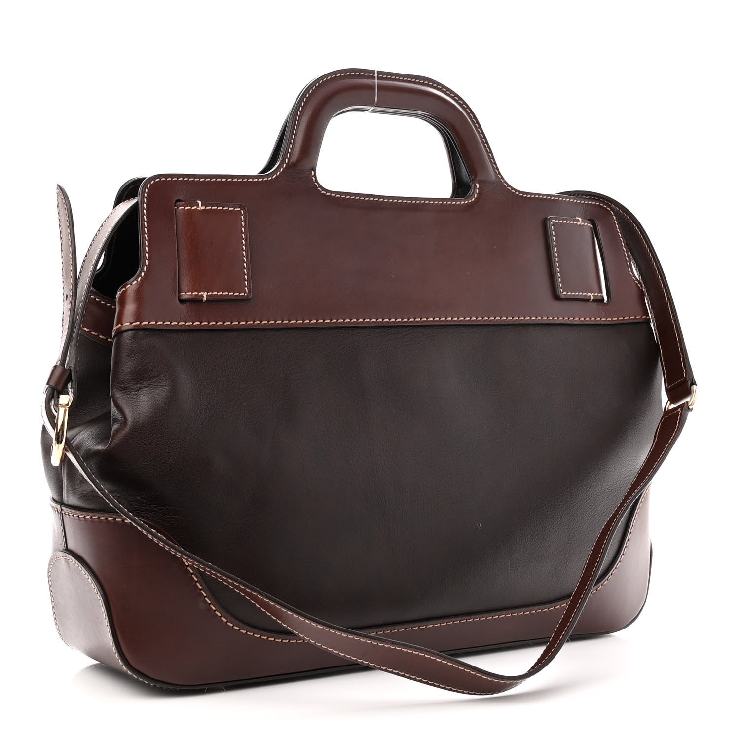 Salvatore Ferragamo Calfskin The W Bag Fondente 3 of 11