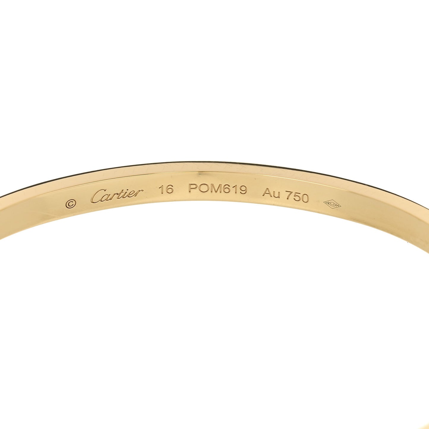 18K Yellow Gold 6 Diamond Small LOVE Bracelet 16