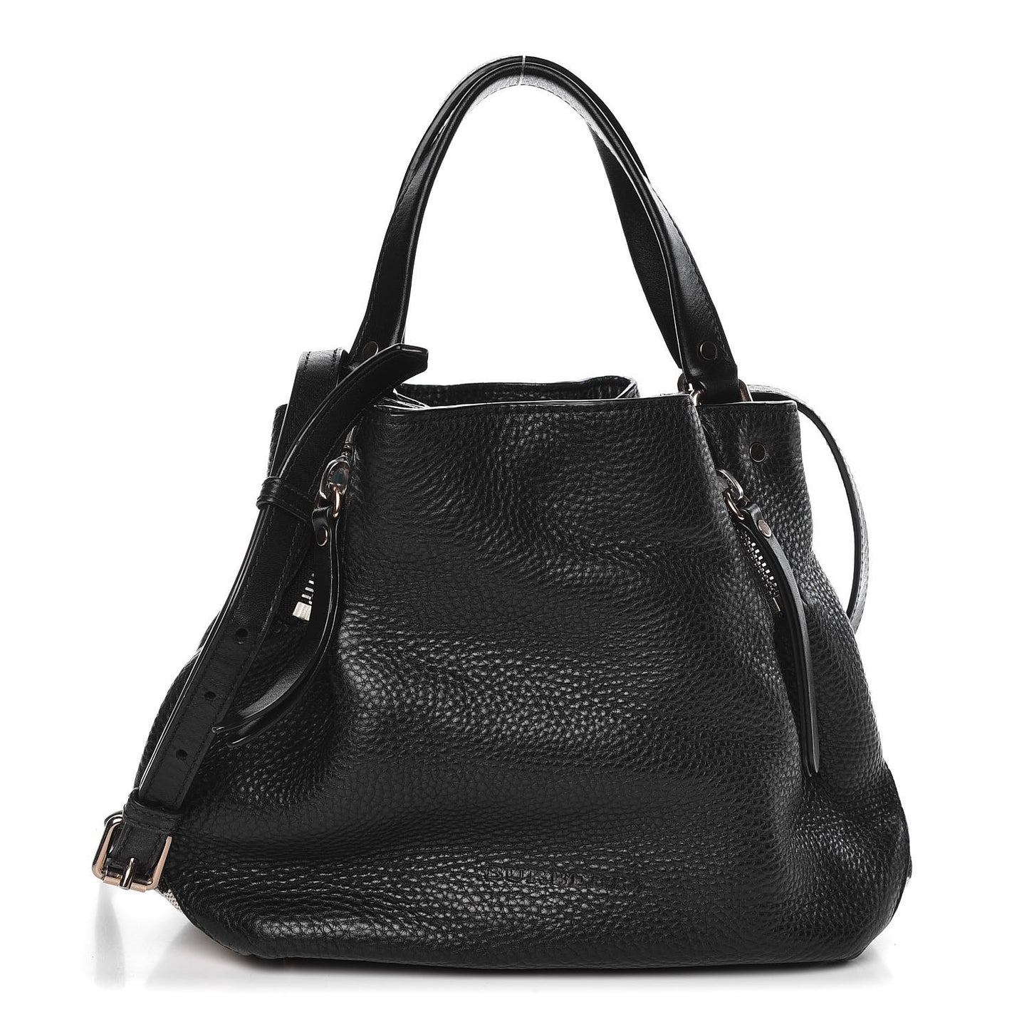 Grainy Calfskin House Check Small Maidstone Black