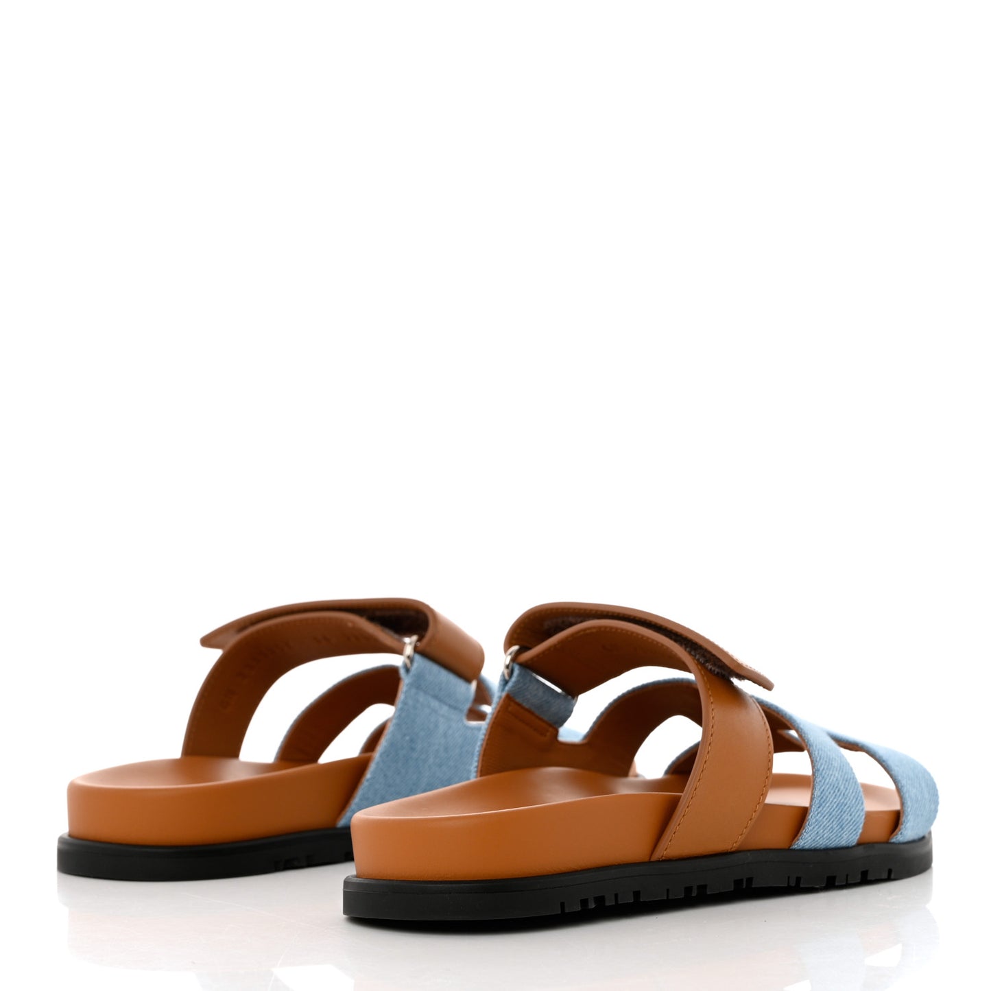 Denim Calfskin Womens Chypre Sandals 36 Bleu Clair Naturel