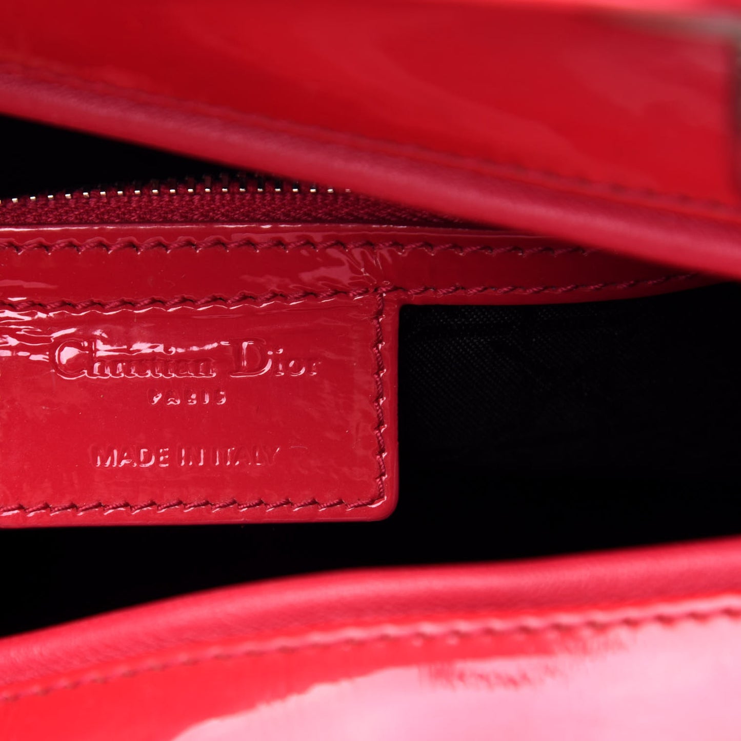 Patent Cannage Large Lady Dior Red