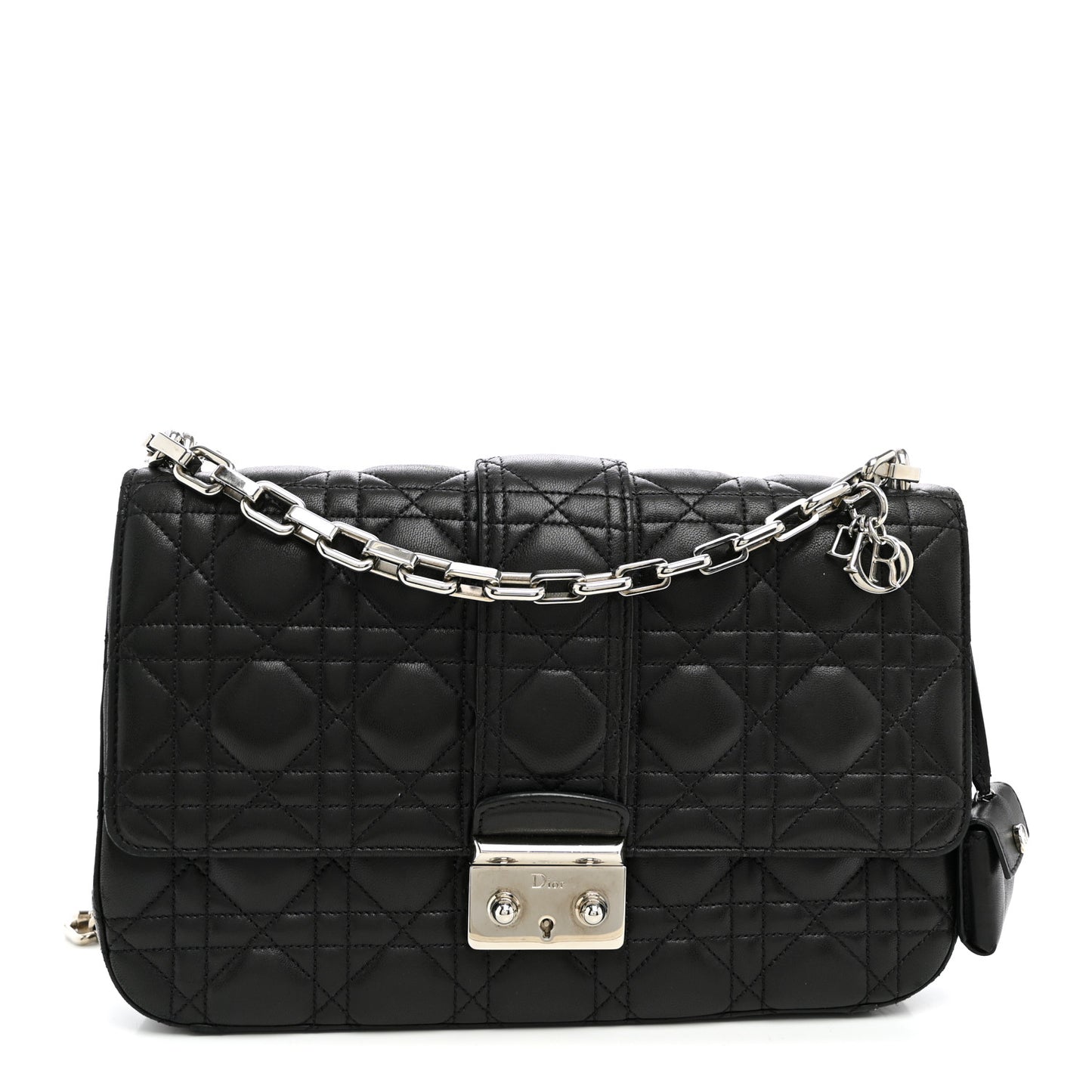 Lambskin Cannage Medium Miss Dior Flap Black