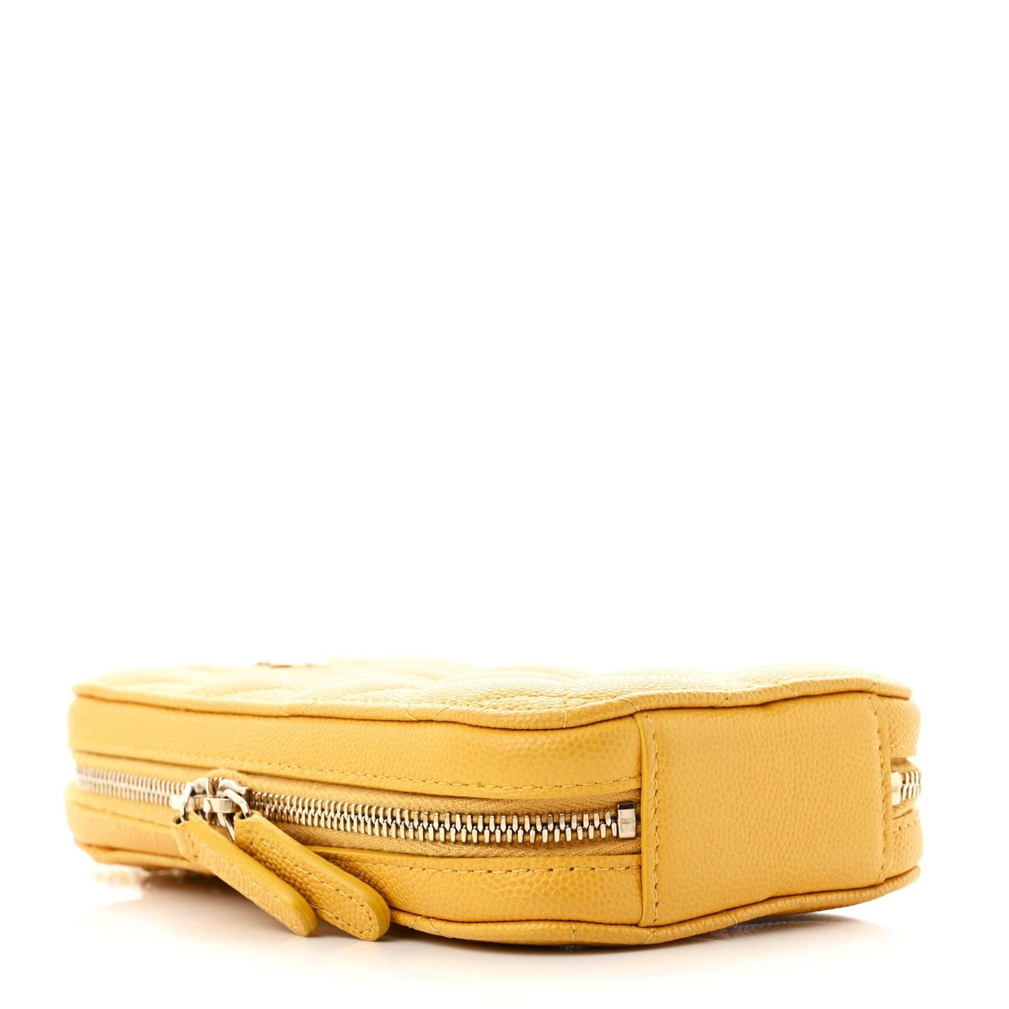 Caviar Quilted Phone Holder Wallet On Chain WOC Yellow