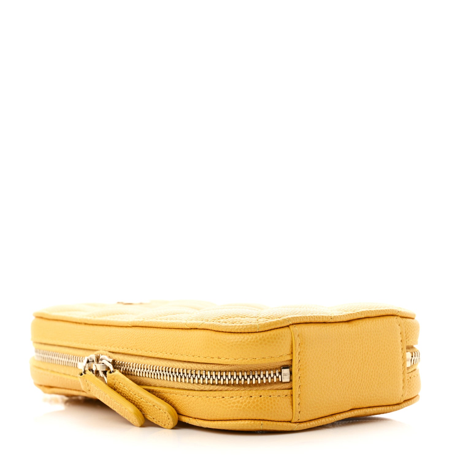 Chanel Caviar Quilted Phone Holder Wallet On Chain WOC Yellow 3 of 11