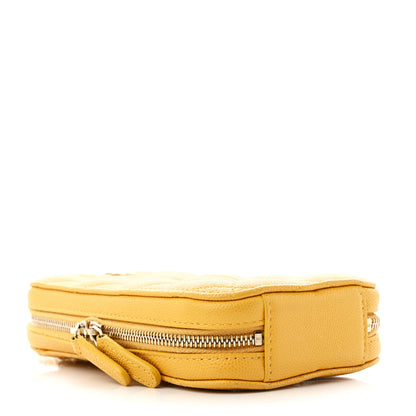 Chanel Caviar Quilted Phone Holder Wallet On Chain WOC Yellow 3 of 11