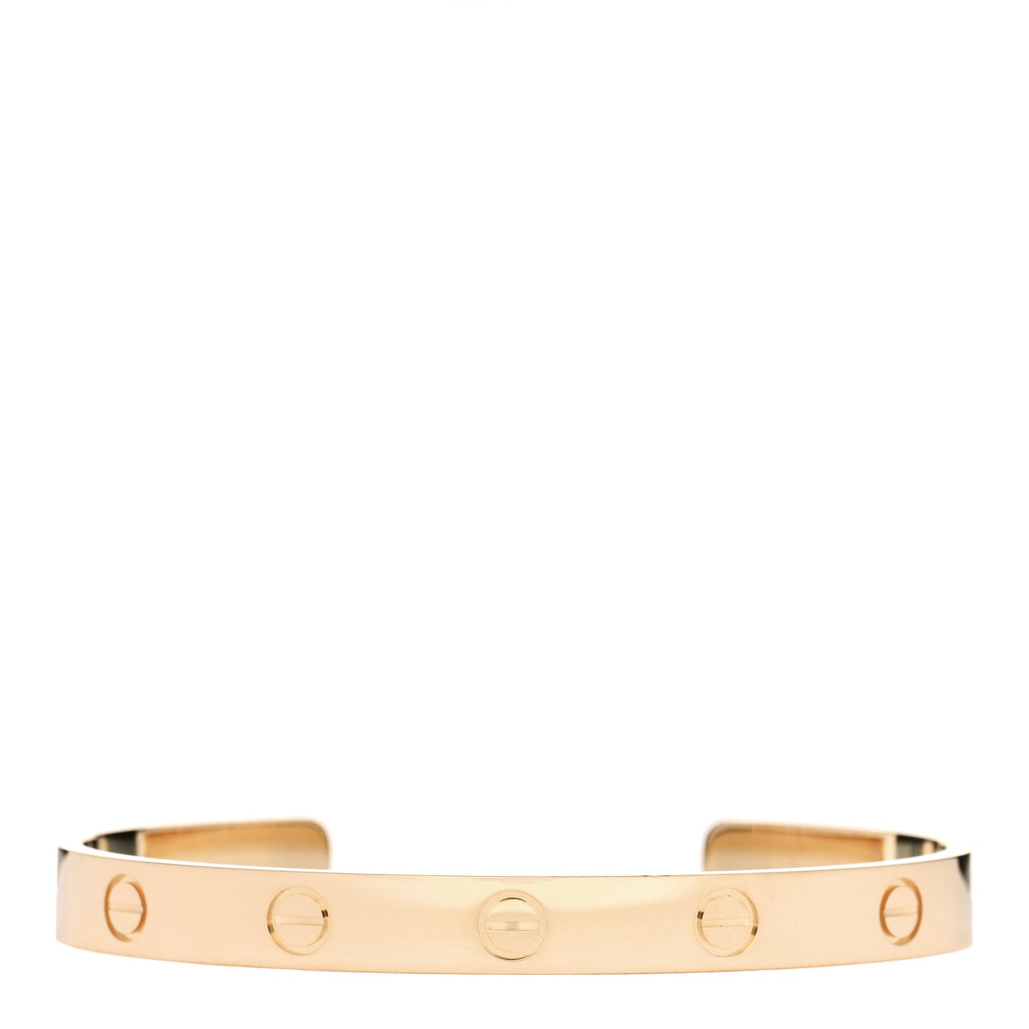 18K Yellow Gold LOVE Cuff Bracelet 17