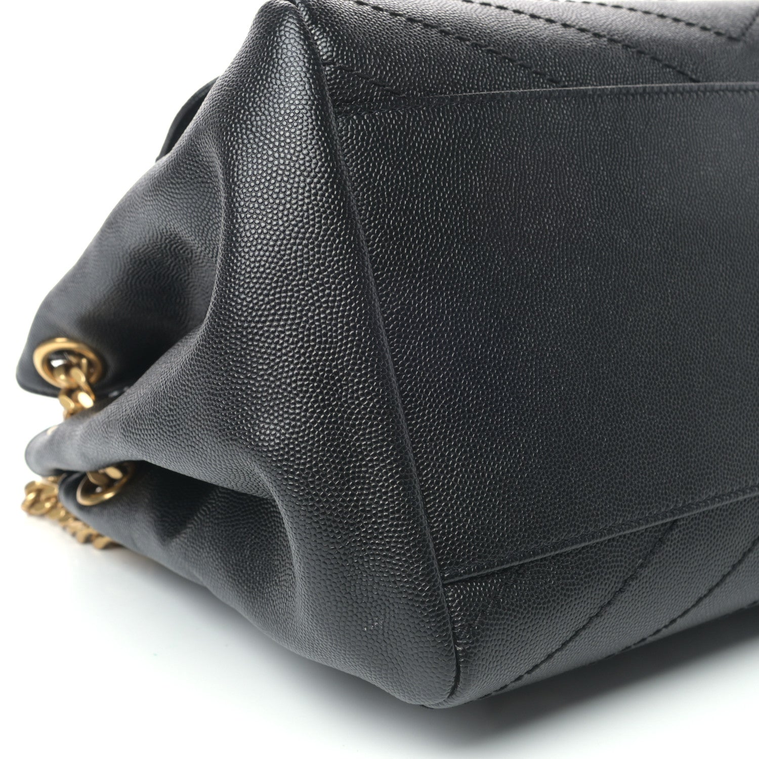 Saint Laurent Grain De Poudre Chevron Monogram Medium Nolita Black 9 of 10