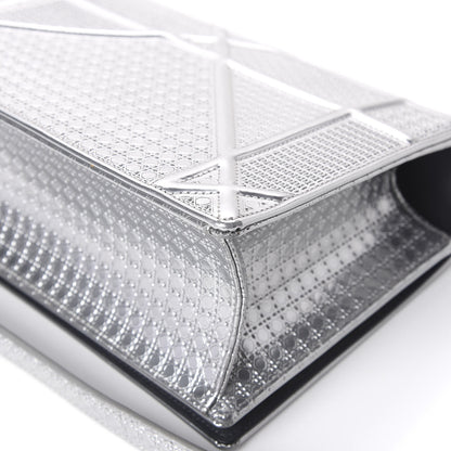 Christian Dior Metallic Patent Micro-Cannage Medium Diorama Flap Bag Silver 11 of 12