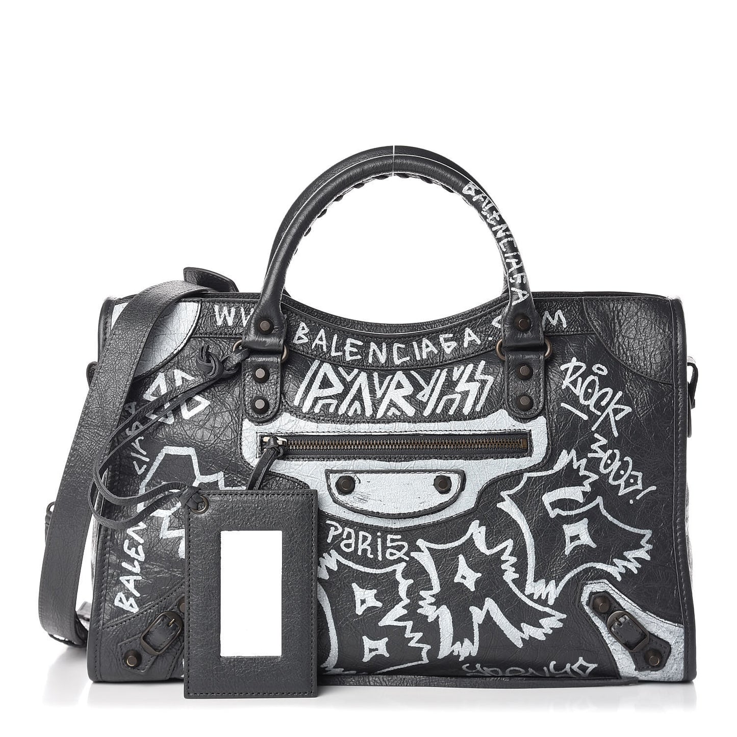 Agneau Arena Graffiti All Over Classic Hardware City Gris Fossile White