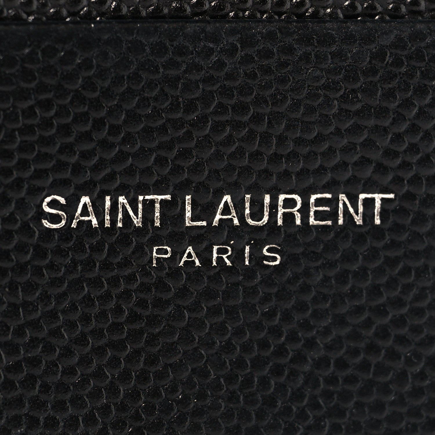 Saint Laurent Grain De Poudre Matelasse Chevron Monogram Card Case Black 6 of 7