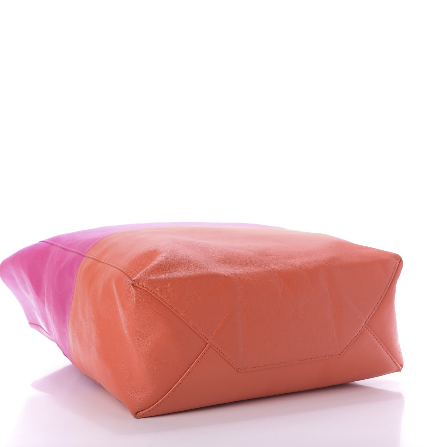 Celine Lambskin Vertical Bi-Color Cabas Fluo Pink Fluo Orange 4 of 10