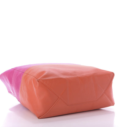 Celine Lambskin Vertical Bi-Color Cabas Fluo Pink Fluo Orange 4 of 10