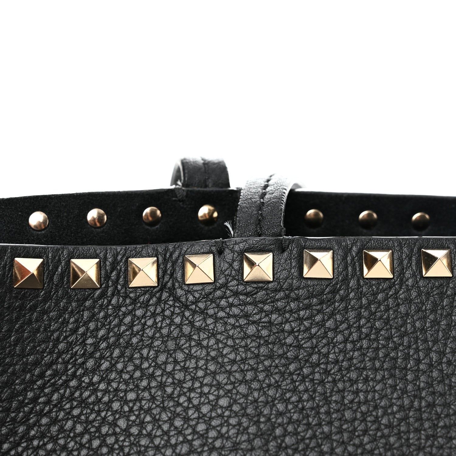 Valentino Garavani Grained Calfskin Rockstud Shoulder Tote Black 11 of 12