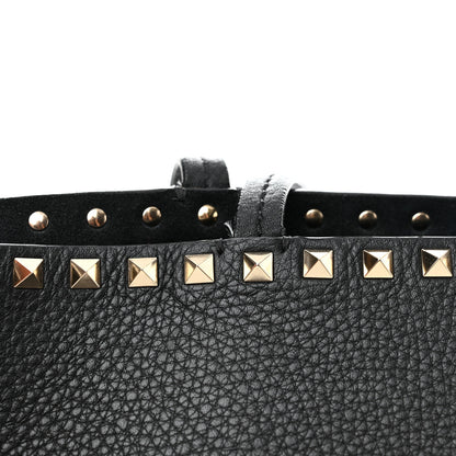 Valentino Garavani Grained Calfskin Rockstud Shoulder Tote Black 11 of 12