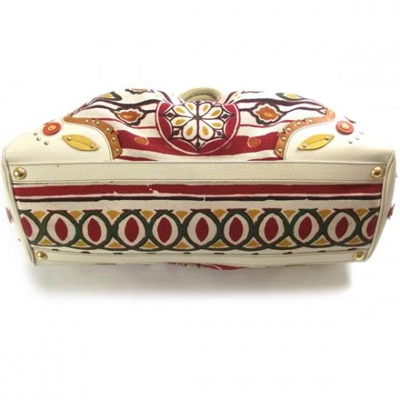 Prada Canvas Canapa Embossed Frame Bag 4 of 11
