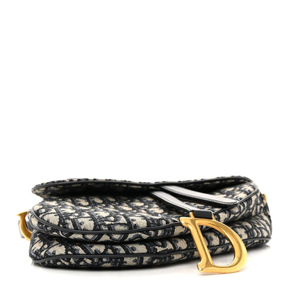 Christian Dior Oblique Saddle Bag Blue 4 of 13