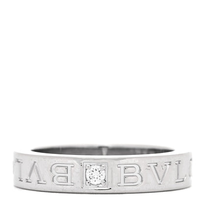 Bulgari 18K White Gold Diamond B.Zero1 Essential Band Ring 50 5.25 1 of 4