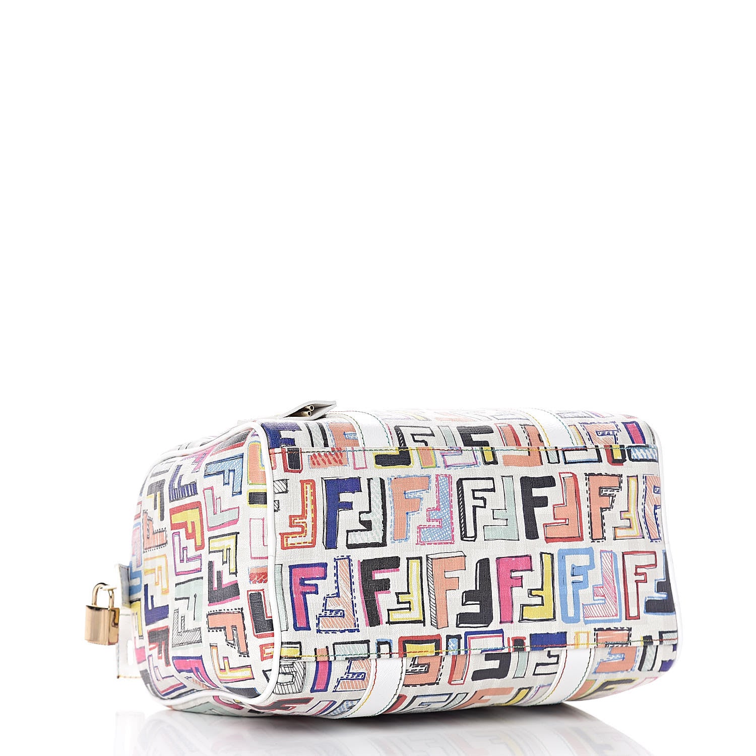 Fendi Zucca Spalmati Vitello FF Multicolor Forever Boston Multicolor White 4 of 11