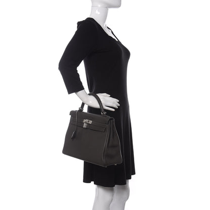 Hermes Taurillon Clemence Kelly Retourne 32 Graphite 2 of 13