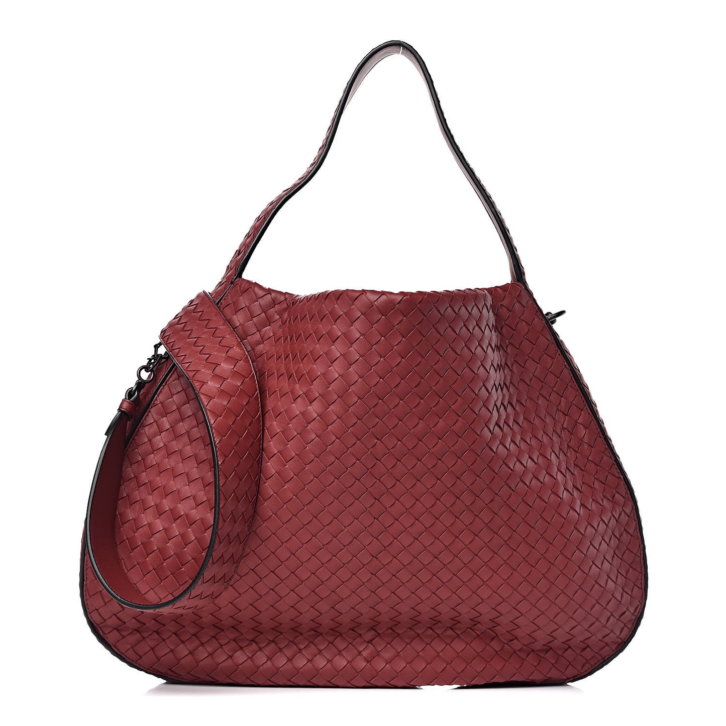 Nappa Intrecciato Large City Hobo Baccara Rose Nero