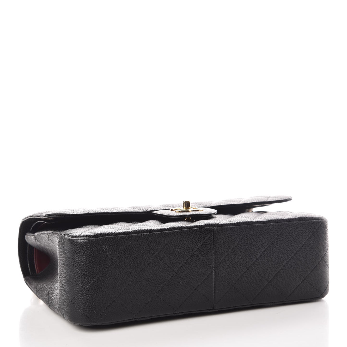 Caviar Quilted Jumbo Double Flap Black