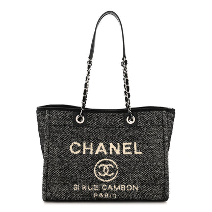 Chanel Mixed Fibers Calfskin Small Deauville Tote Black 1 of 10