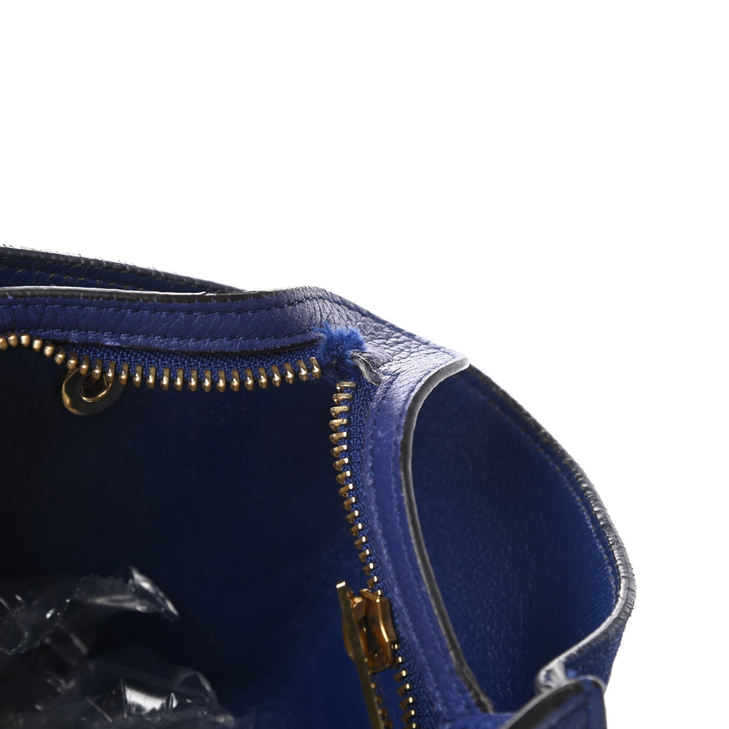 Celine Drummed Calfskin Suede Small Trapeze Indigo 20 of 22