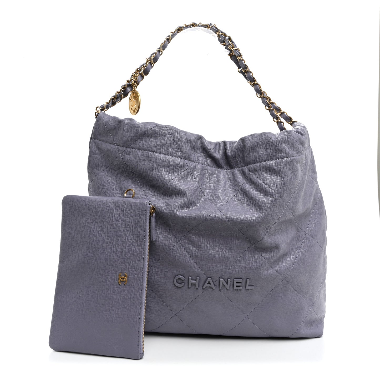 Shiny Caviar Quilted Monochrome Small Chanel 22 Light Purple
