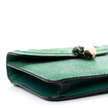 Bulgari Galuchat Calfskin Serpenti Forever Crossbody Bag Green 10 of 13