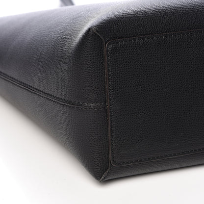 Burberry Grainy Calfskin Haymarket Check Medium Reversible Tote Black 13 of 16