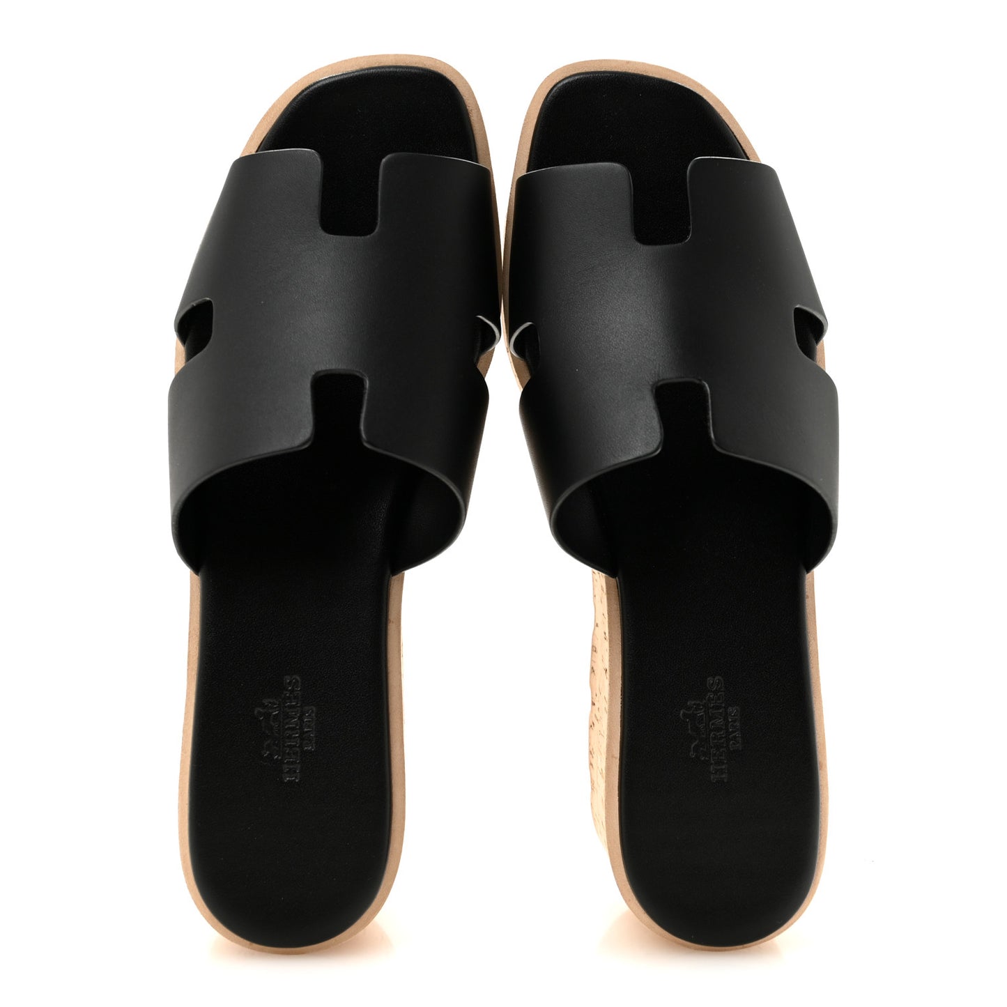 Calfskin Cork Eze 30 Sandals 39 Black