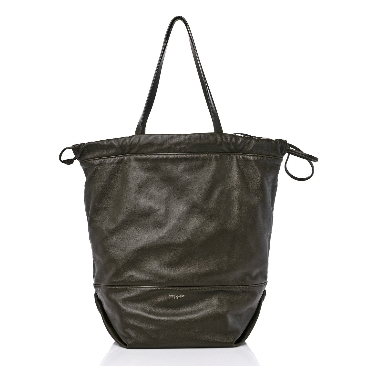 Saint Laurent Lambskin West Shopping Bag Dark Tea 3 of 14