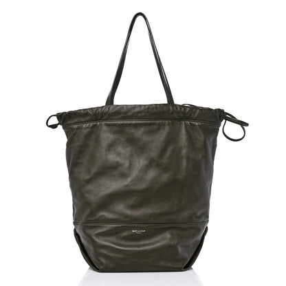 Saint Laurent Lambskin West Shopping Bag Dark Tea 3 of 14