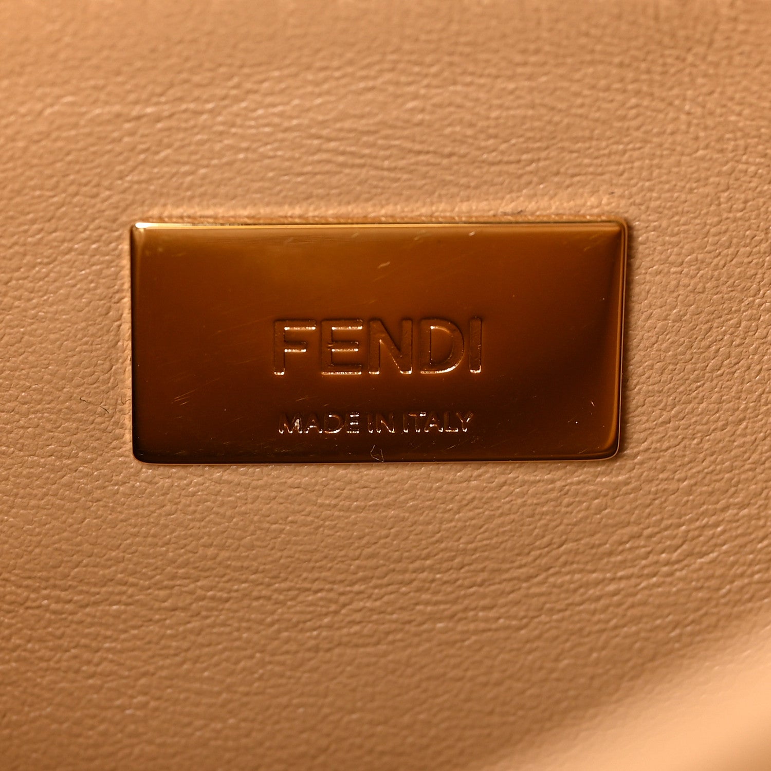 Fendi Shearling Nappa Macro FF 1974 Mini Peekaboo Iconic Satchel White Ice Cuoio Miele Scuro 6 of 8