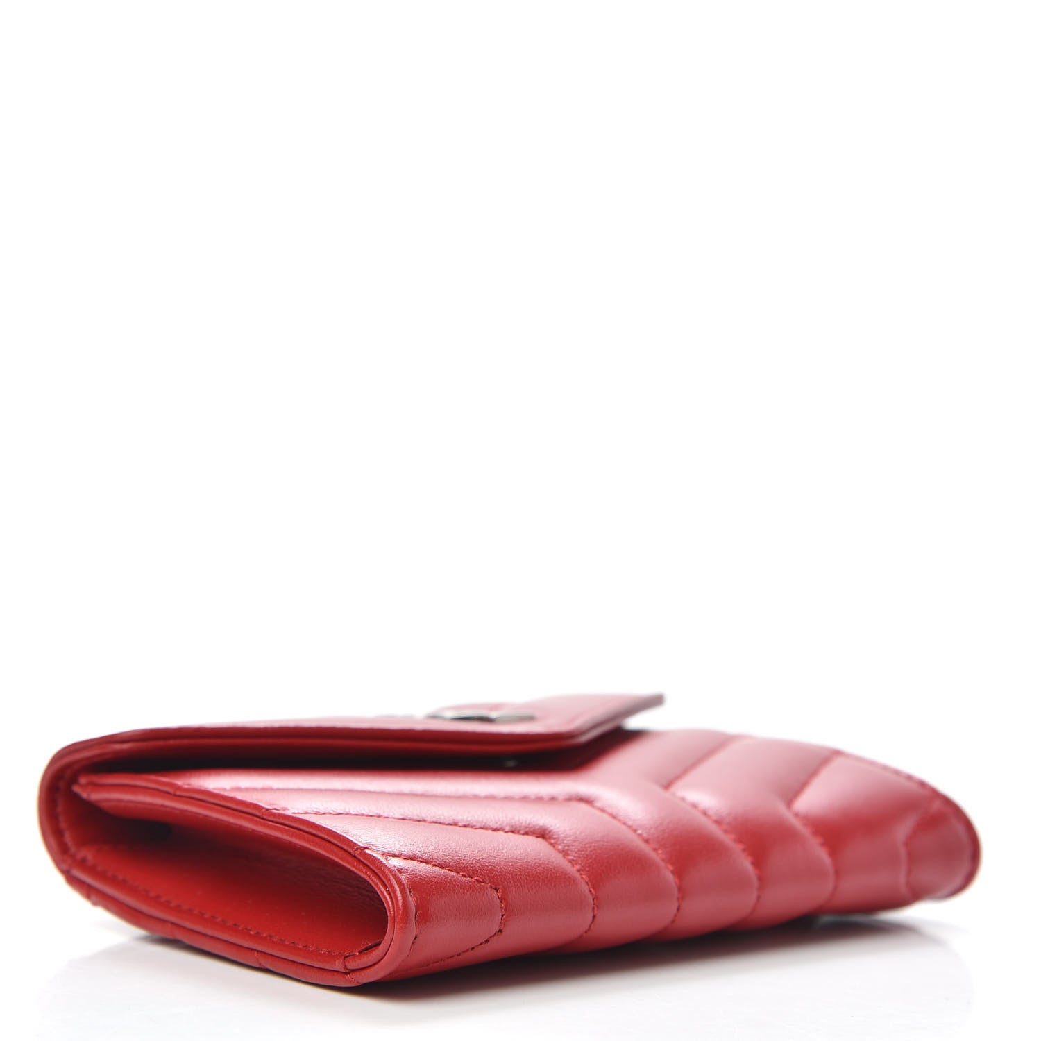Saint Laurent Calfskin Y Quilted Monogram Small Loulou Envelope Wallet 5 of 7
