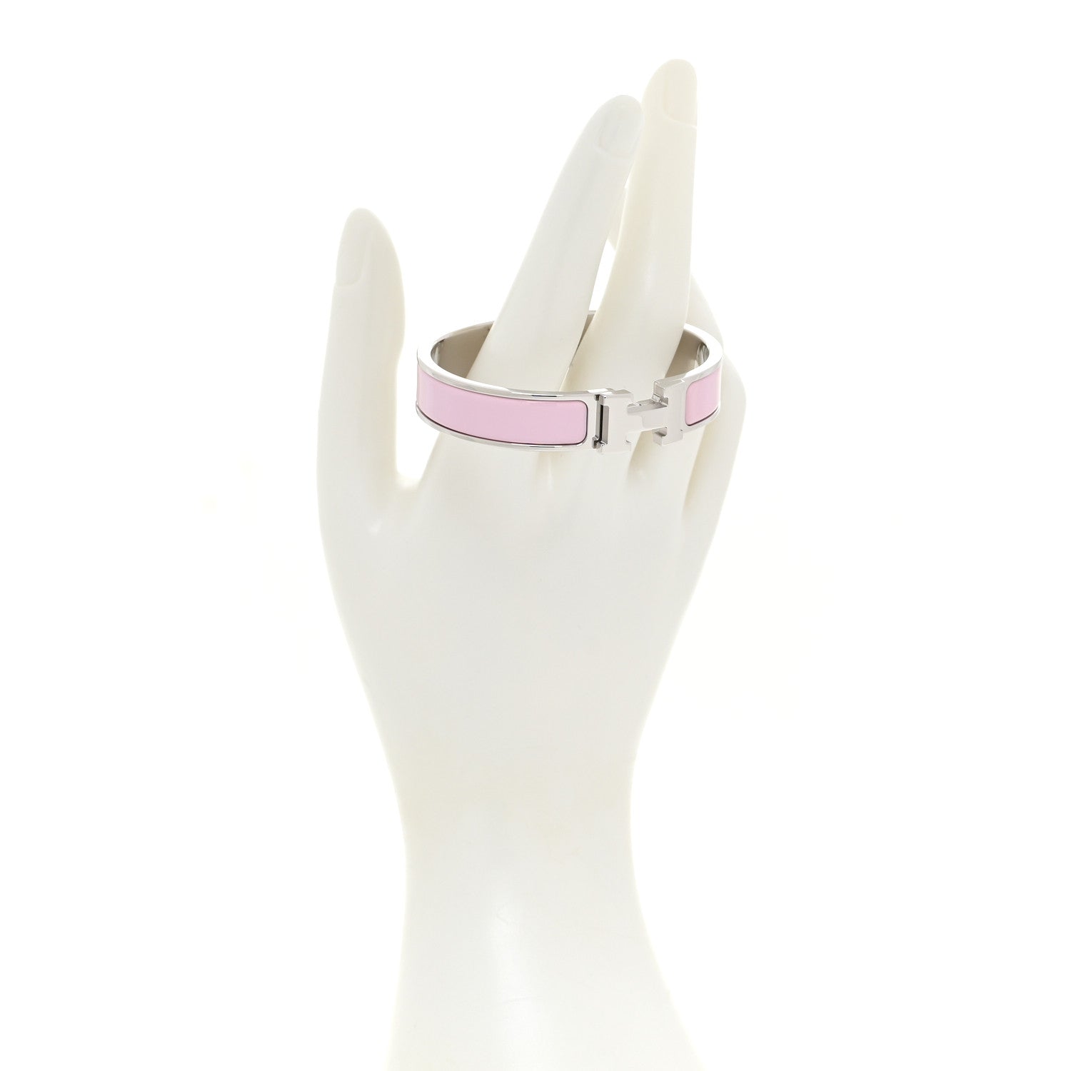 Hermes Enamel Narrow Clic Clac H Bracelet PM Sugar Pink 4 of 12