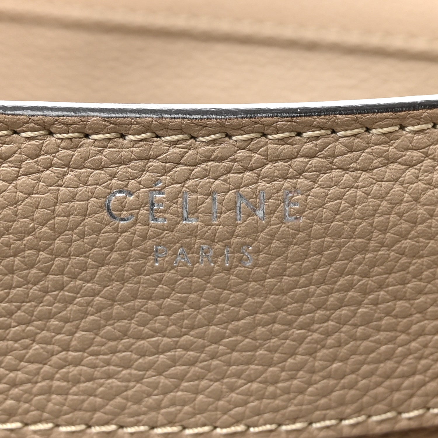 Celine Drummed Calfskin Micro Luggage Dune 6 of 10