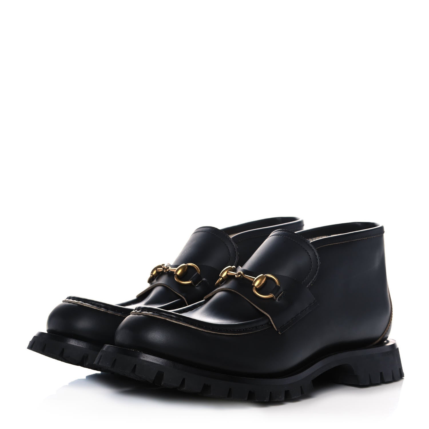 Gucci Cordovan Lux Mens Harald Horsebit Ankle Boots 9 Black 3 of 12