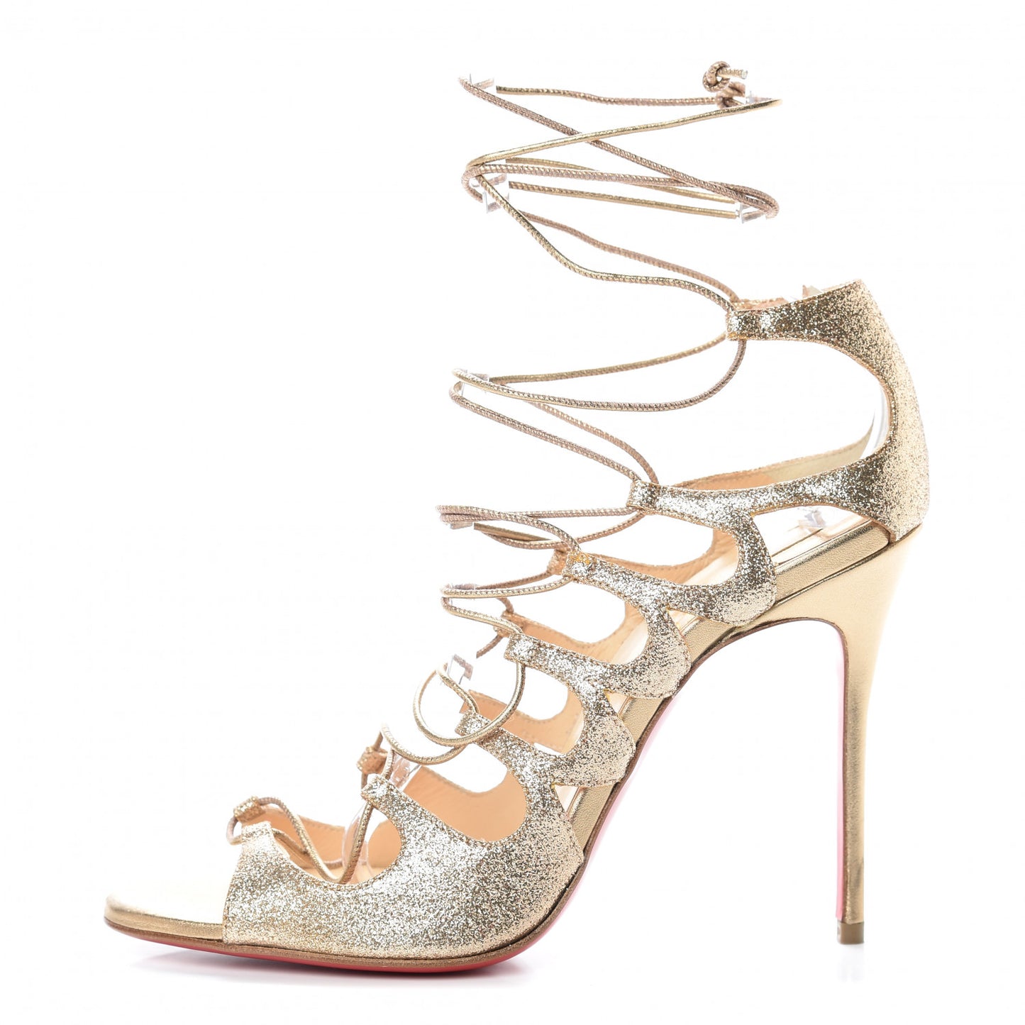 Nappa Glitter Mini Aqueduchesse 100 Cage Sandals 38 Poudre