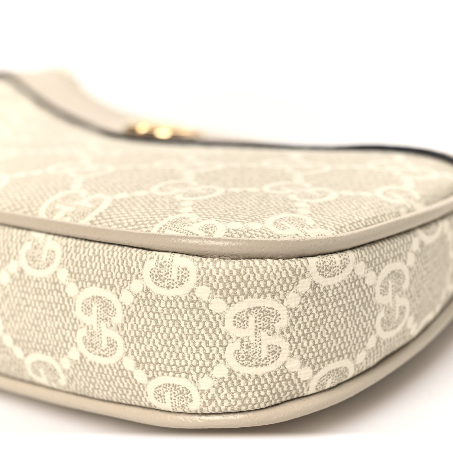 Gucci GG Supreme Monogram Textured Dollar Calfskin Web Mini Ophidia GG Handbag Beige Mystic White Oatmeal 9 of 10